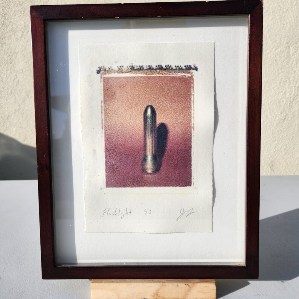 Joseph Labate Flashlight Polaroid Transfer 1993 Radix Gallery Art Artwork Framed